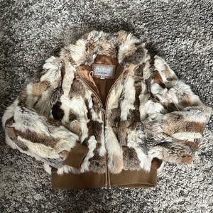Wilson leather rabbit fur jacket size Small